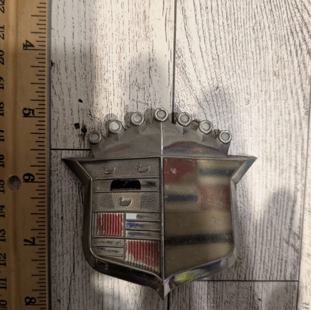 Cadillac Stylish Silver and Red Car Emblem